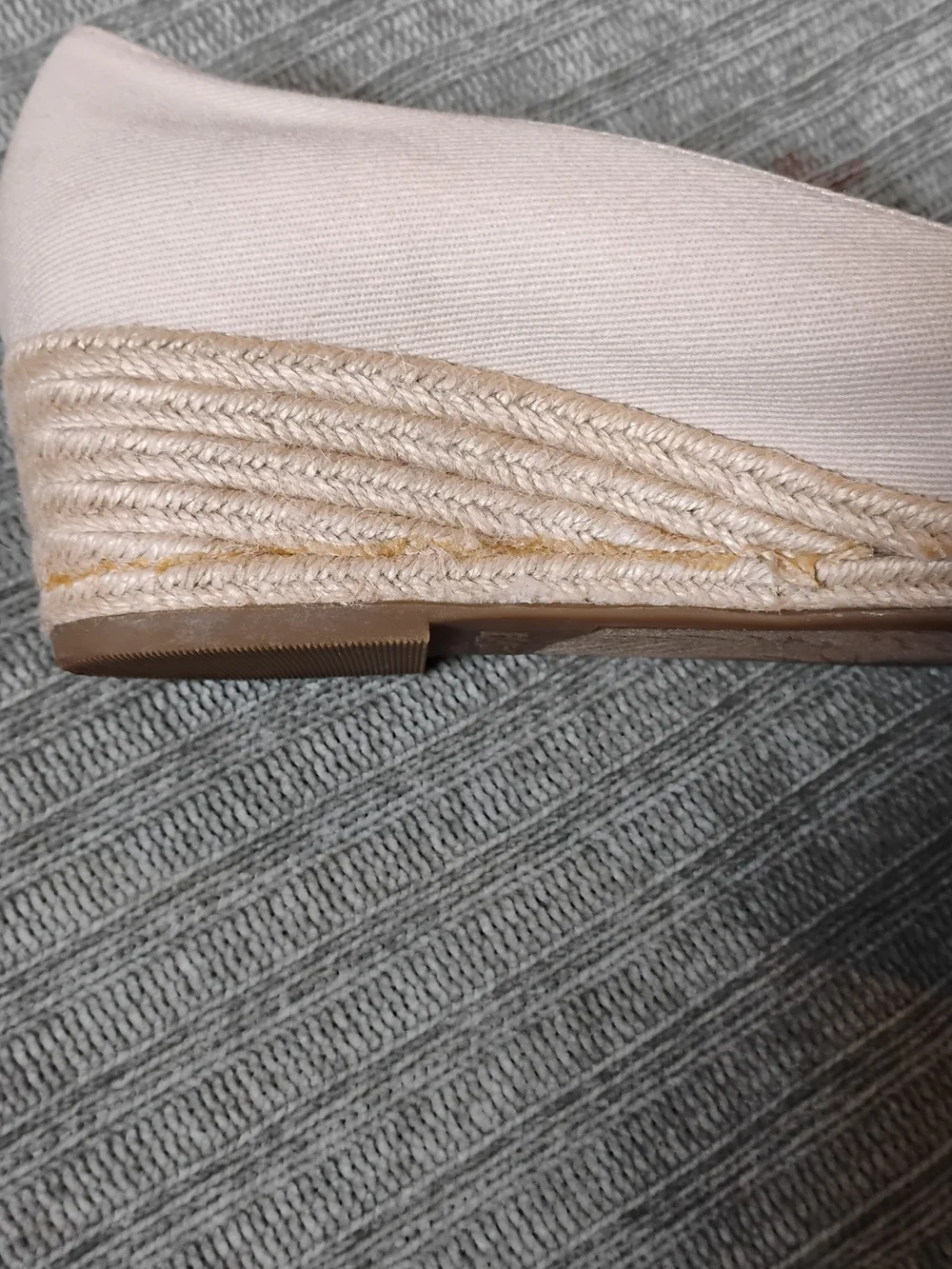 LifeStride Sola Espadrille Wedge Sandals Peep Toe Beige Size 8.5W